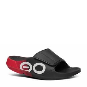 NEW OOFOS men's ooahh sport flex slide sandal in fire rally